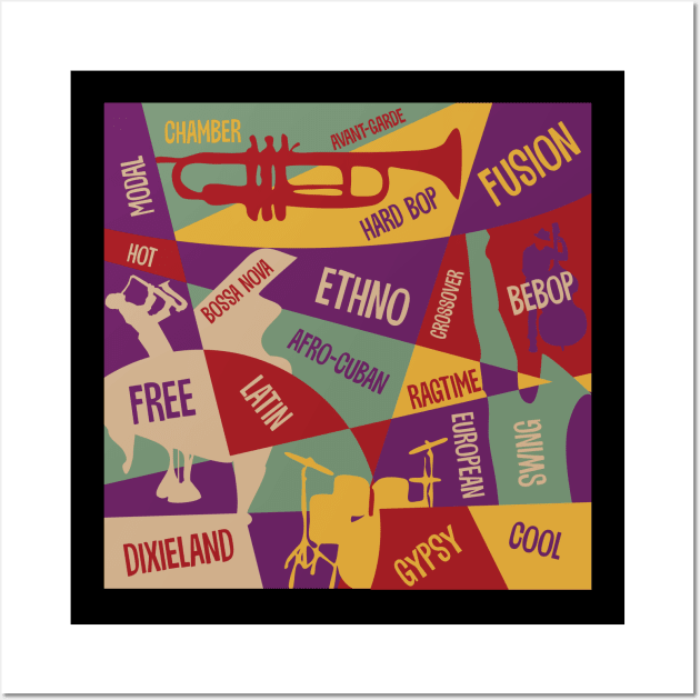 Creative Jazz Design with Jazz Genres Wall Art by jazzworldquest